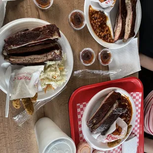 a table full of food