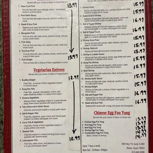 Menu page 4 - last page