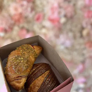 Pistachio raspberry croissant