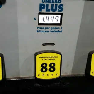 gas prices at a gas station