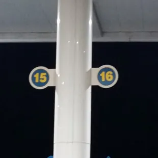 a gas station at night