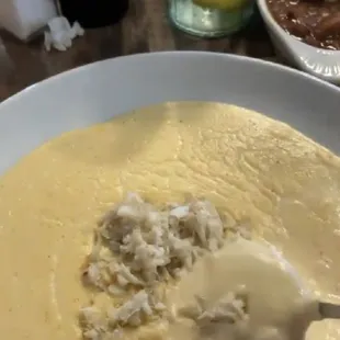 Brie and crabmeat soup