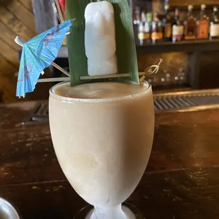 Banana coconut rum cocktail