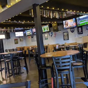 the interior of a sports bar