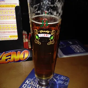 Well's banana bread ale.  Yo! Dis IS a classy joint!