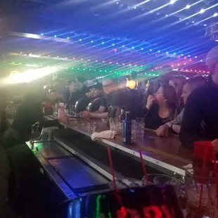 All waiting for drinks. 2 or maybe 3 bartender. Bad move