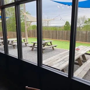 Lawn bowling patio