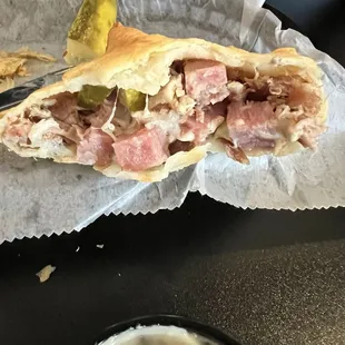 Middle of the Cuban special Bierock.