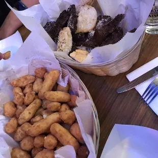 Cheese curds and garlic toast