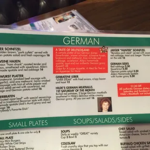 The limited German dish options