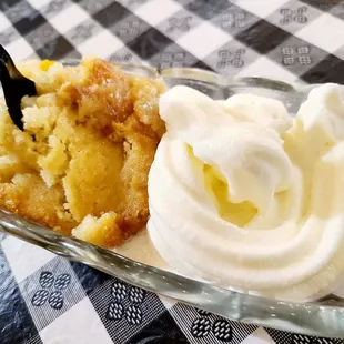 Cobbler with ice cream