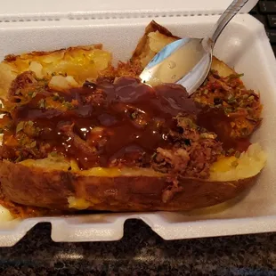 Small &quot;Jumbo&quot; baked potato with EVERYTHING on it......