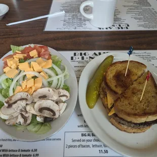 Patty melt, side salad