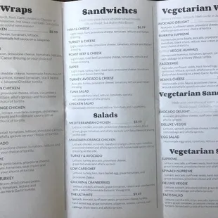 sandwiches, menu