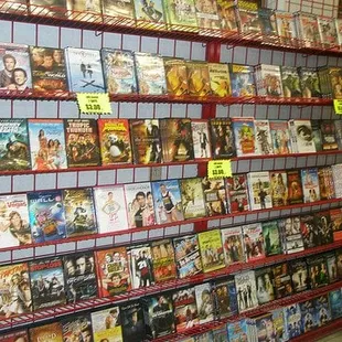 a wall full of dvds