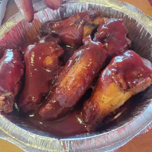Bbq wings (well done)