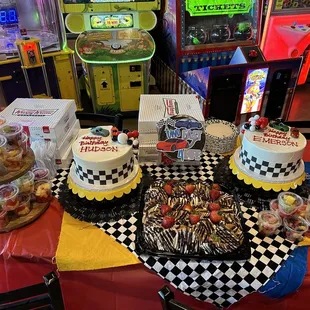 a table with a lot of food