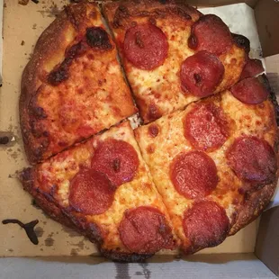 Yup. A perfect pizza. Lol. So disgusting. My last time ordering from here. UBEREATS. Order from somewhere else