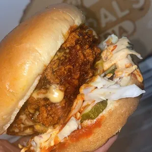 The Coop spicy chicken burger