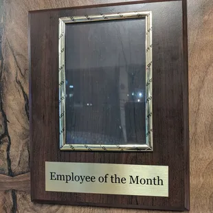 employee of the month plaque
