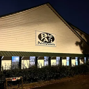 the front of the building