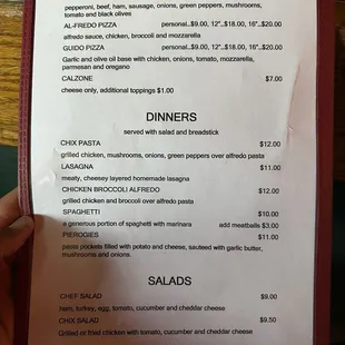 Updated Menu