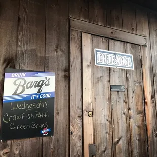 the door to the restaurant