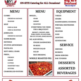 Catering Menu and Services