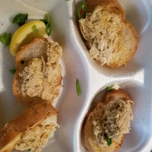 Crabmeat Big Al's on Toasted Points