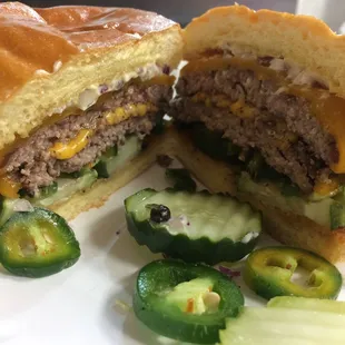 Signature Cheese Burger with Jalapenos