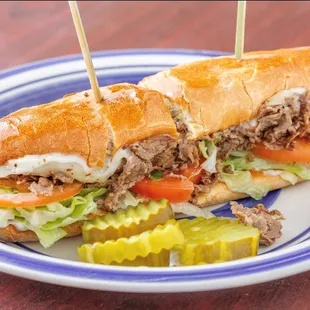 a sub sandwich on a plate