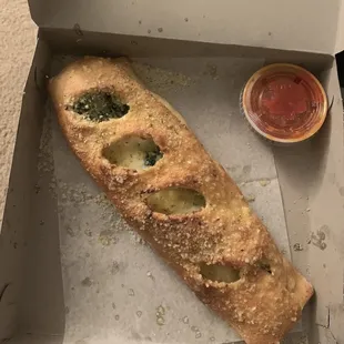 My nasty spinach and pepper Stromboli