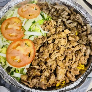 Chicken and Lamb over rice