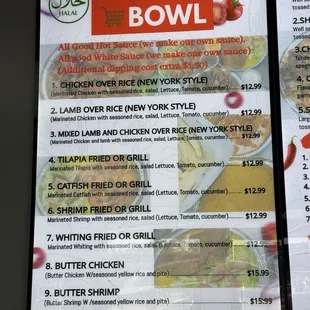 menu
