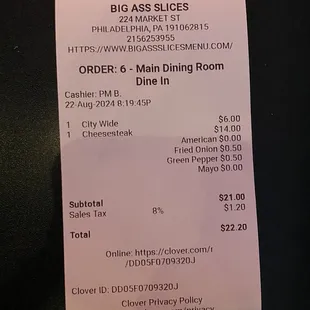 Cheap dinner for two people who weren&apos;t that hungry and split the Cheesesteak