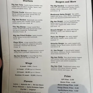 the menu