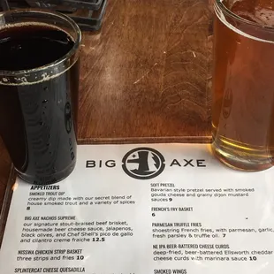 Big Axe ROOT BEER &amp; another regular beer (alcohol variety)
