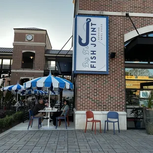 Large outdoor patio on the left.