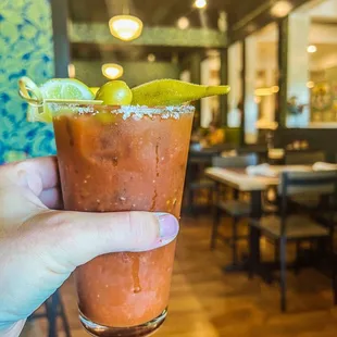 Bloody Mary start to a long holiday weekend breakfast