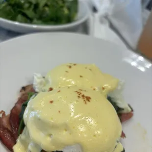 Hash Benny and a side of tossed greens