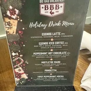 2024 Holiday Drink Menu