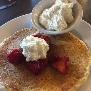 Oatmeal pancake with extra extra whipped cream!