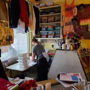  woman working in a kitchen