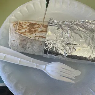 I had the breakfast burrito minus sausage and it was good.