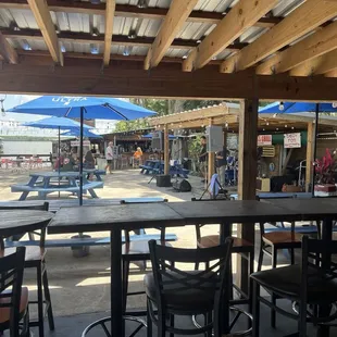 Band playing outside.