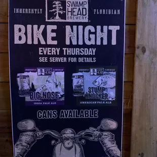 a poster for a bike night