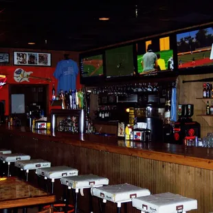 the bar and televisions