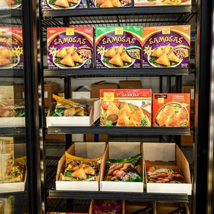 a display of frozen food