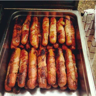 Quarter pound Bacon Wrap Hotdogs