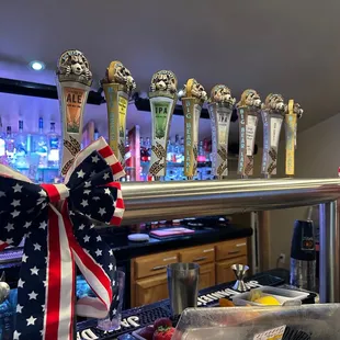 The taps at the upstairs bar.